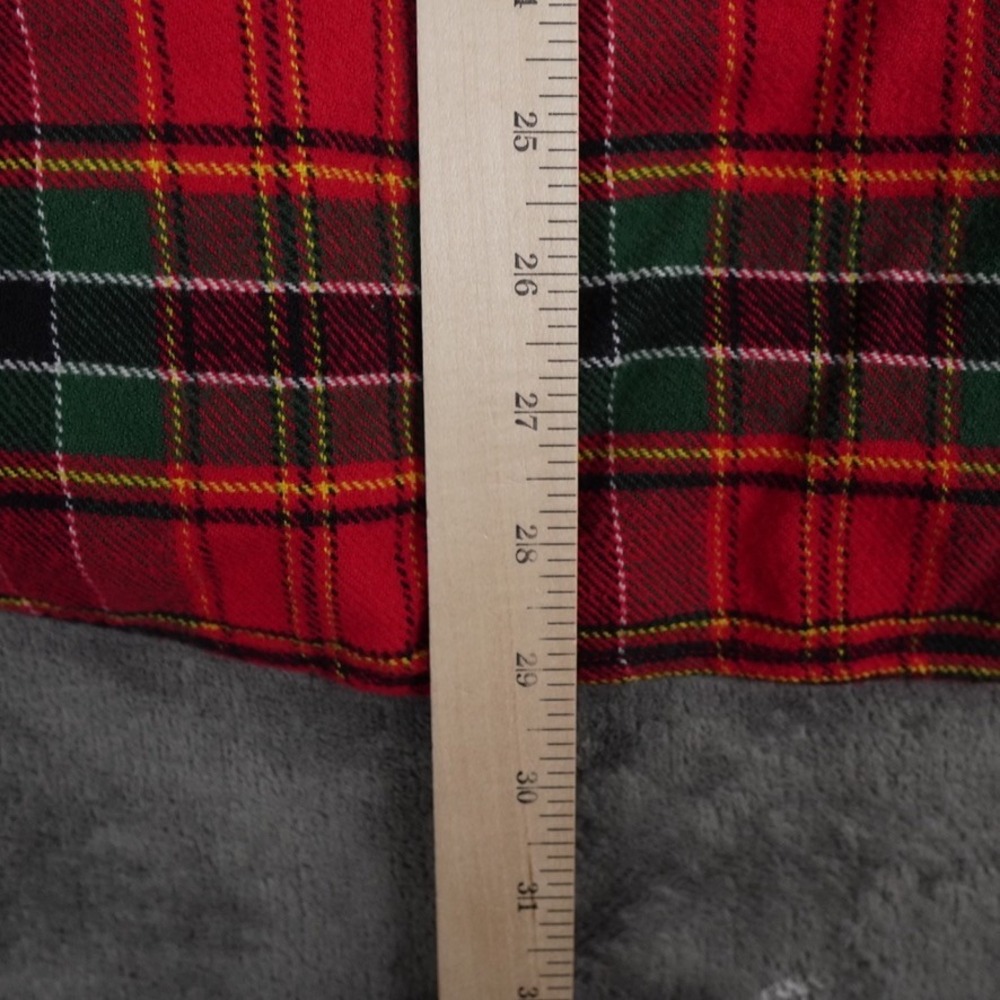 LL Bean Scotch Flannel Shirt‎ Mens XL Red Tartan Plaid Slim Fit Organic Cotton - Picture 7 of 12